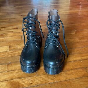 forever 21 grey rubber platform boots
